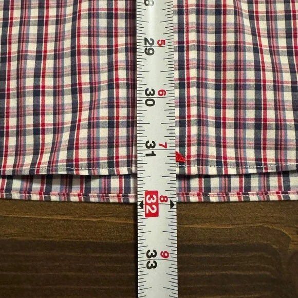 UNTUCKit Button Down Shirt Men's XXL Long Sleeve Red Blue Plaid Wrinkle Free